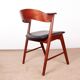 Danish armchair in teak and Skai, by Henning Kjaernulf for Korup Stolefabr.
