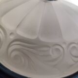 Glass and cast iron ceiling lamp