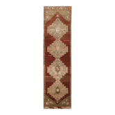 Tapis vintage turc en laine et coton noué à la main des années 1970, 82x310.