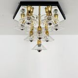 Lustre encastré en verre bicolore des années 1980 par F. Fabbian