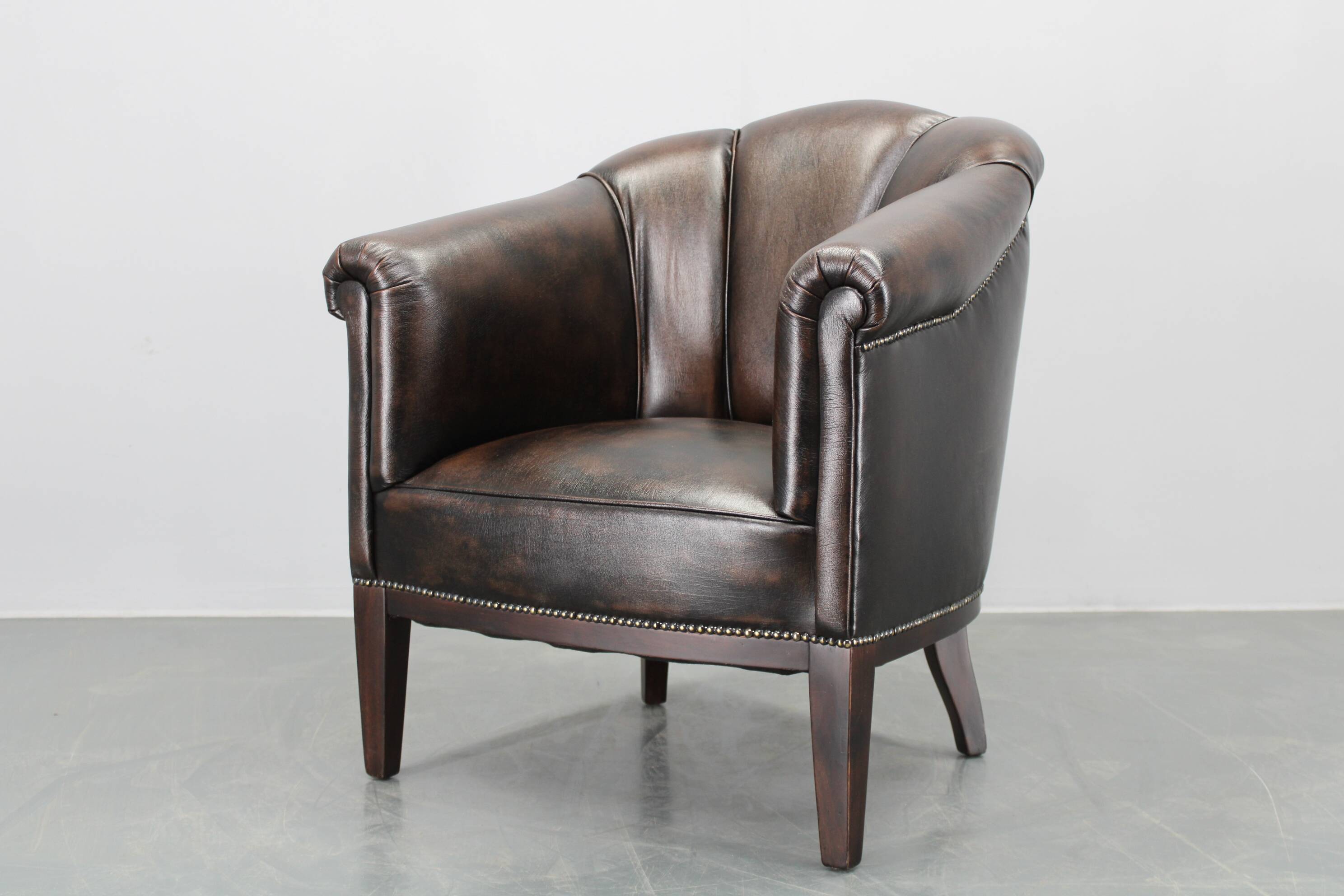 Vintage Leather Armchair, Czechoslovakia