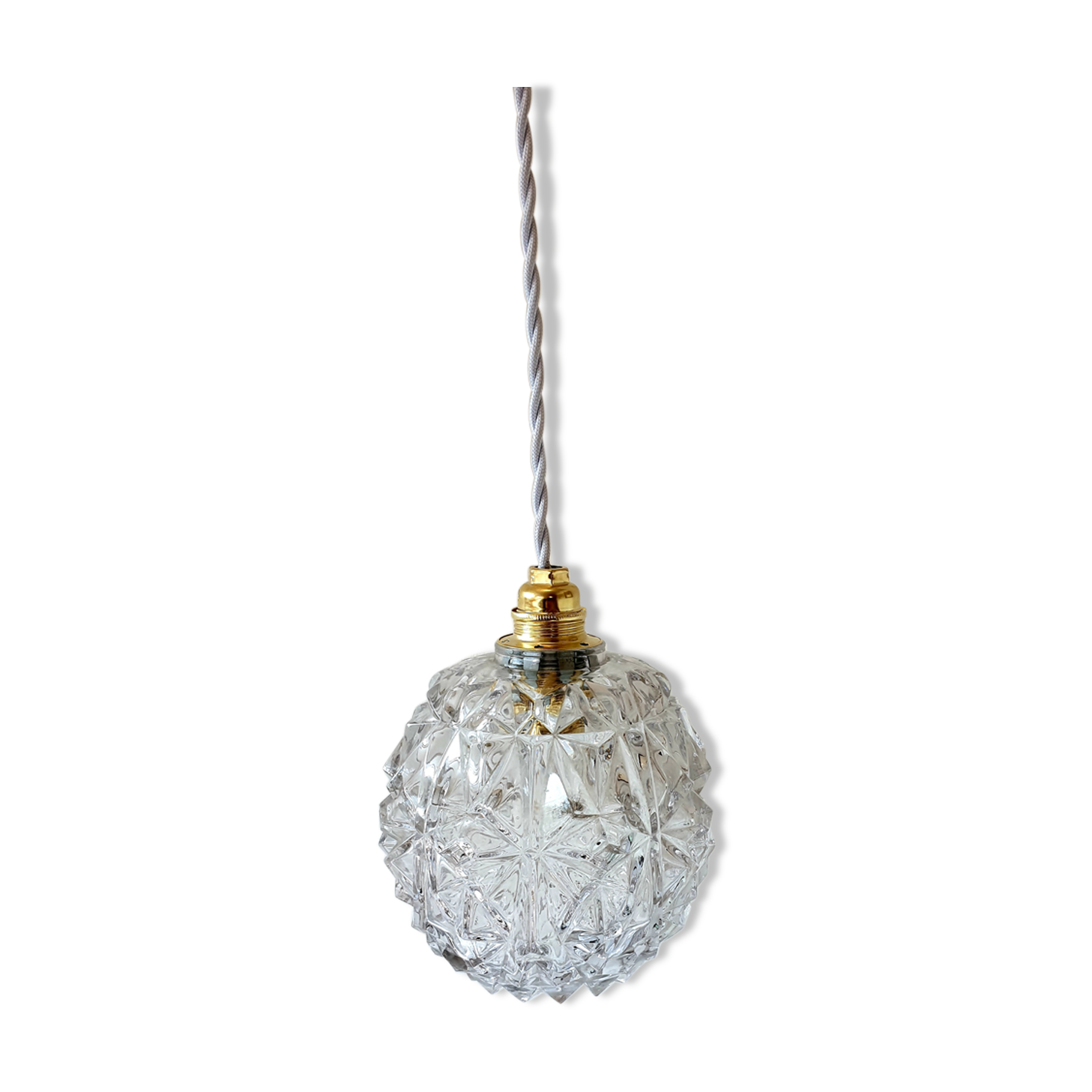 Balladeuse boule en verre ciselé