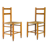Pair of straw chairs