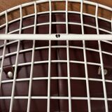 Harry Bertoia White Wire Chair with Leather Cushion