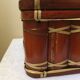 Suitcase in wicker and vintage bamboo
