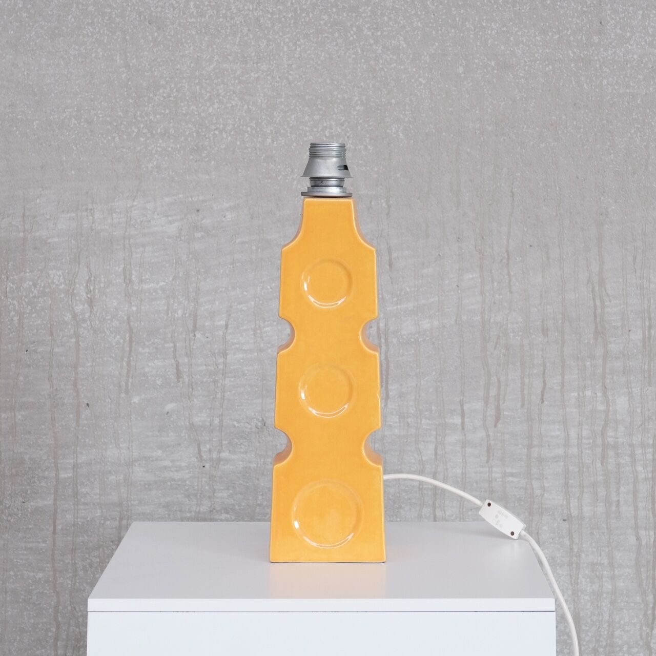 Single Pop Yellow Ceramic Mid-Century Belgium Table Lamp