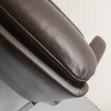 1970s leather chair Drabert darkbrown