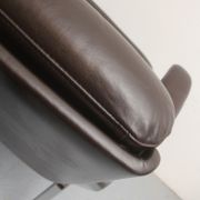 Fauteuil en cuir Drabert marron foncé des années 1970