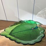 Bol en verre vintage en forme de feuille