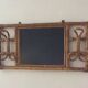 60s rattan coat door with mirror