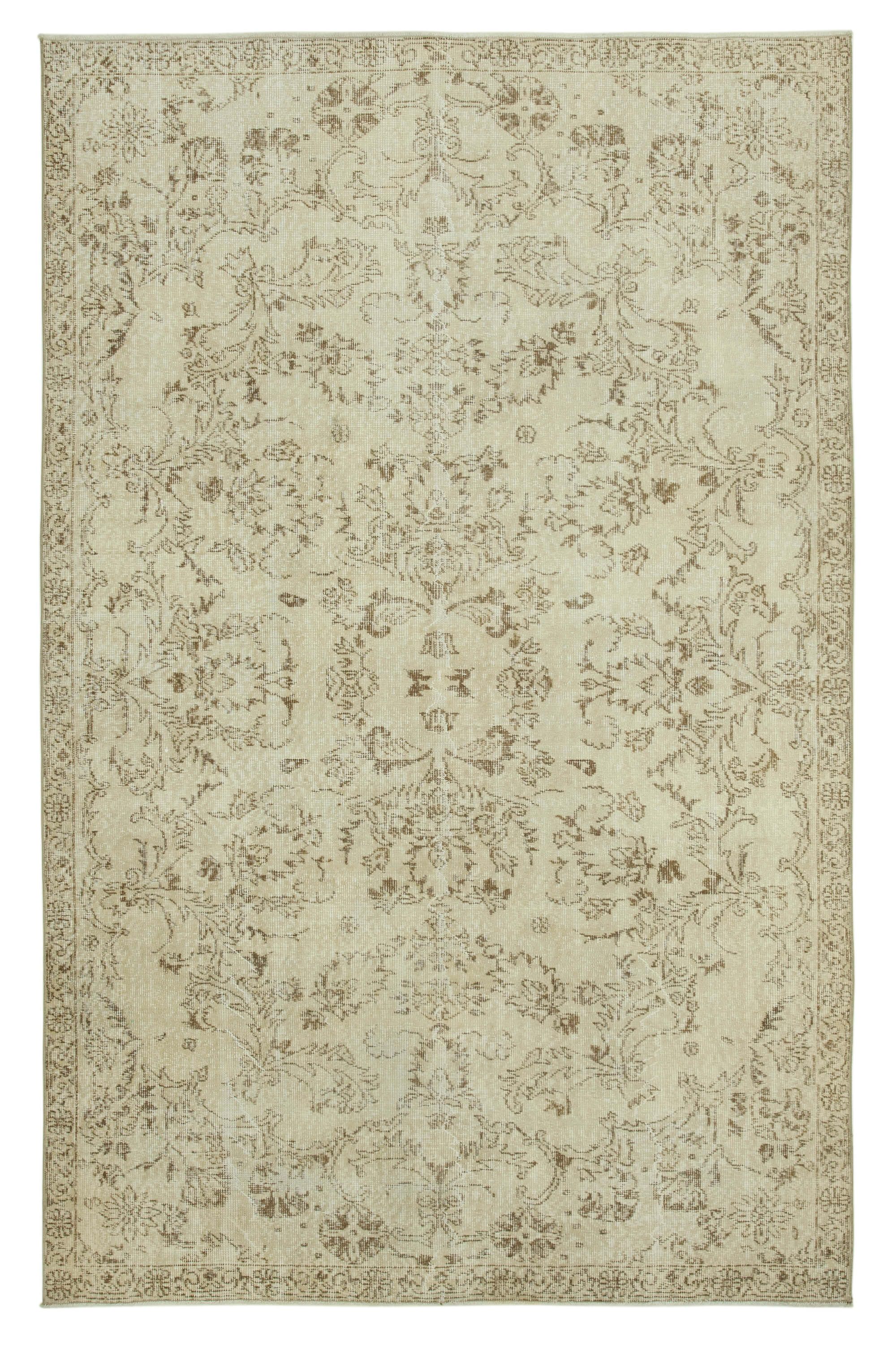 Hand-knotted one-of-a-kind turkish beige carpet 148 x 287 cm