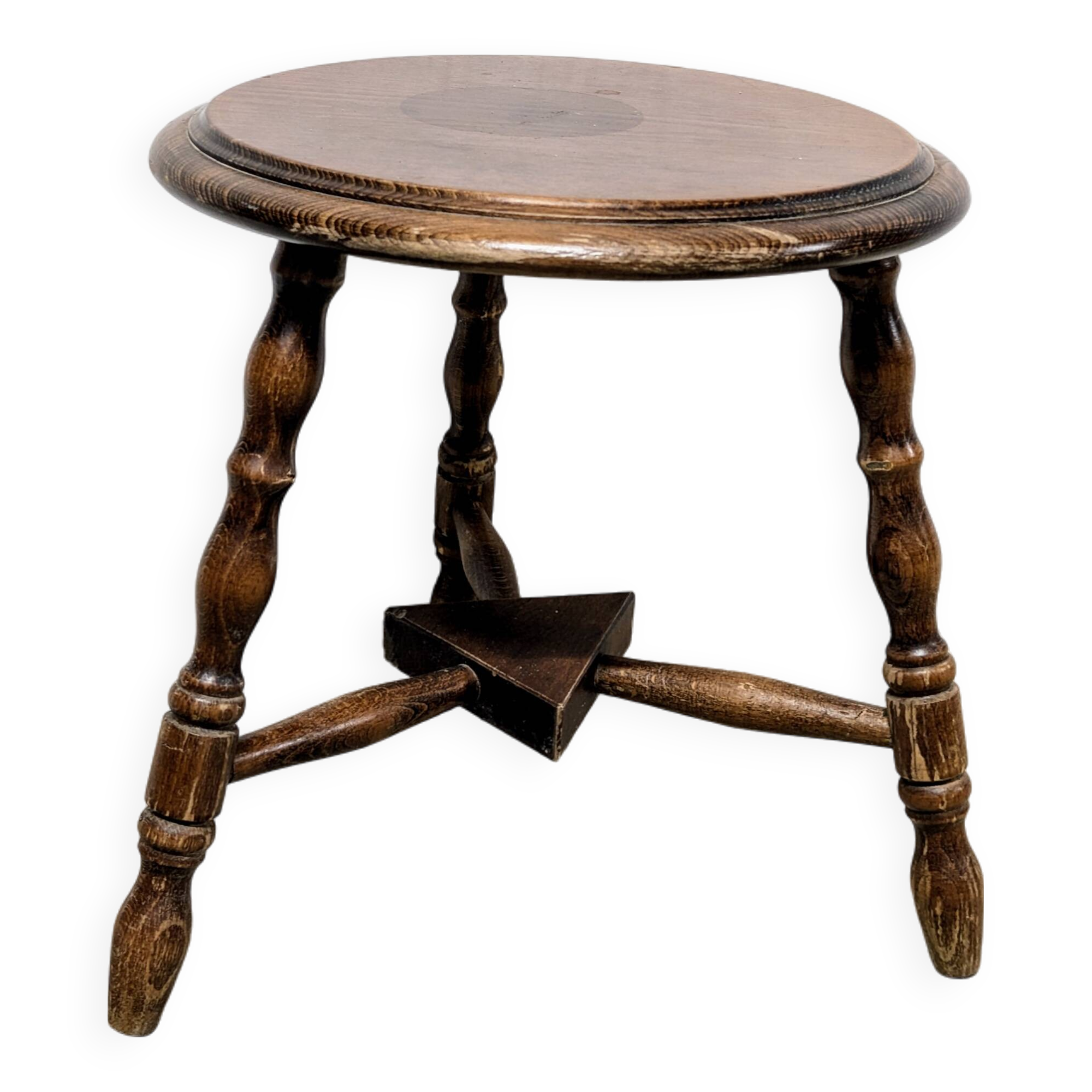 Small turned wooden tripod stool