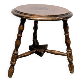Small turned wooden tripod stool