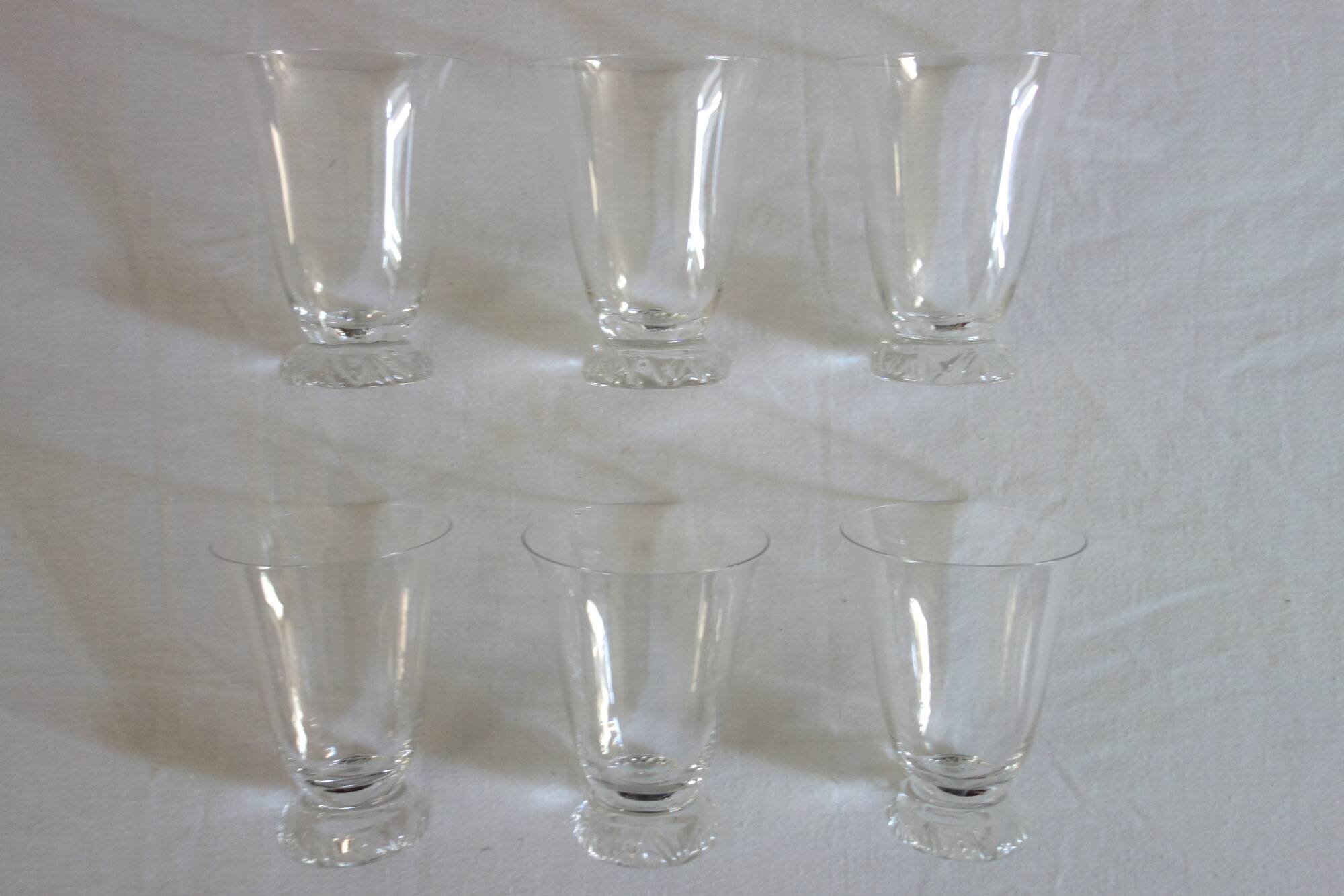 6 Daum Kim model wine glasses, mid-20th century