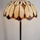 Bronze floor lamp with Tiffany-style stained glass shade – 20th century