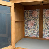 Art Deco glass-fronted Parisian buffet in raw wood