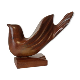 Vintage Scandinavian bird wood sculpture 50