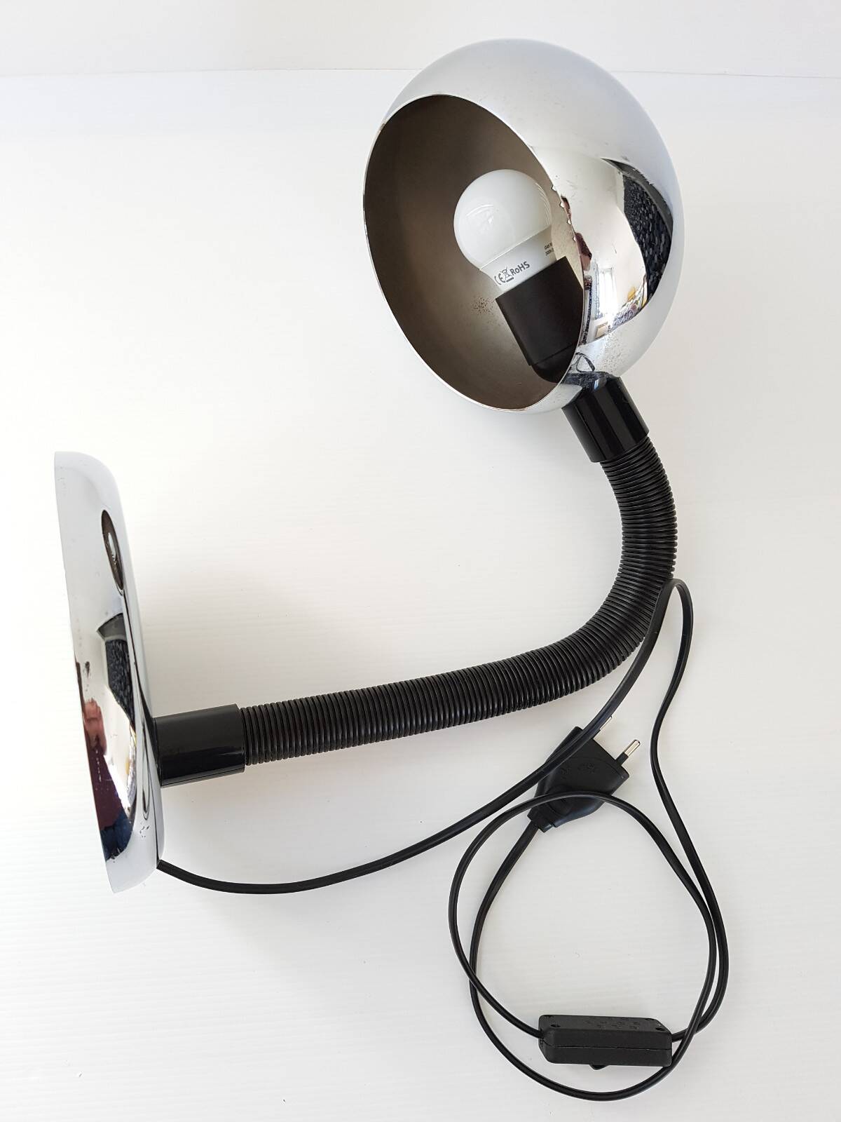 CHROME PASTILLE TABLE LAMP 1970 VINTAGE SPACE AGE POP 70S 1970S