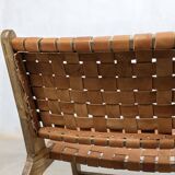 Two Moroccan leather armchairs