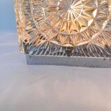 Rare glass flush mount by Kamenicky Senov, 1970s / Czechoslovakia