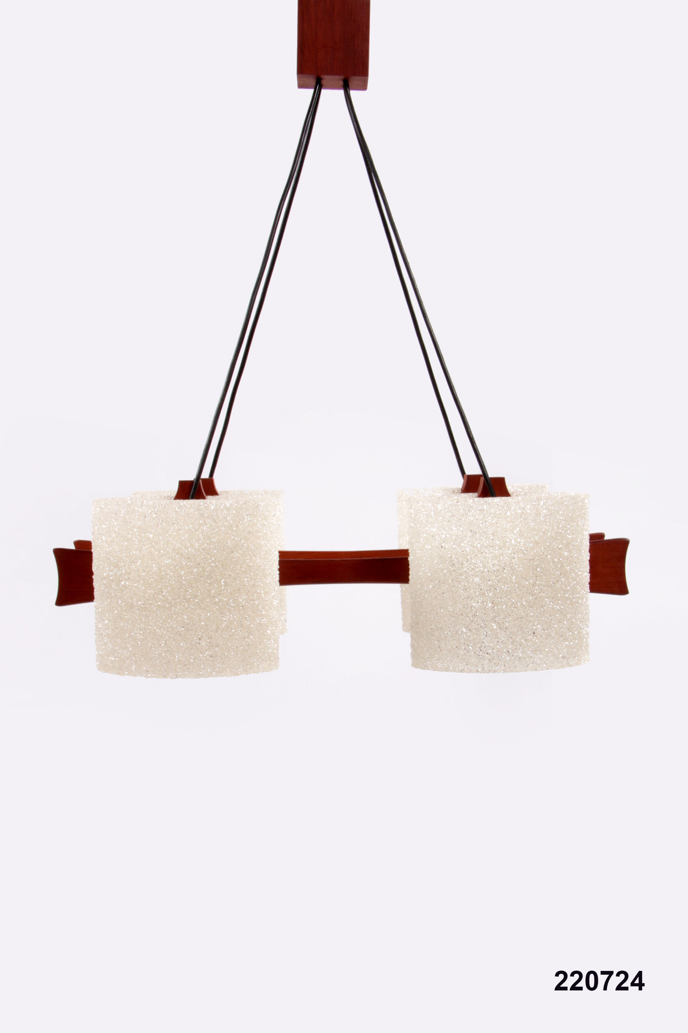 Scandinavian pendant light with resin caps, 1960