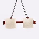 Scandinavian hanging lamp with resin caps, 1960
