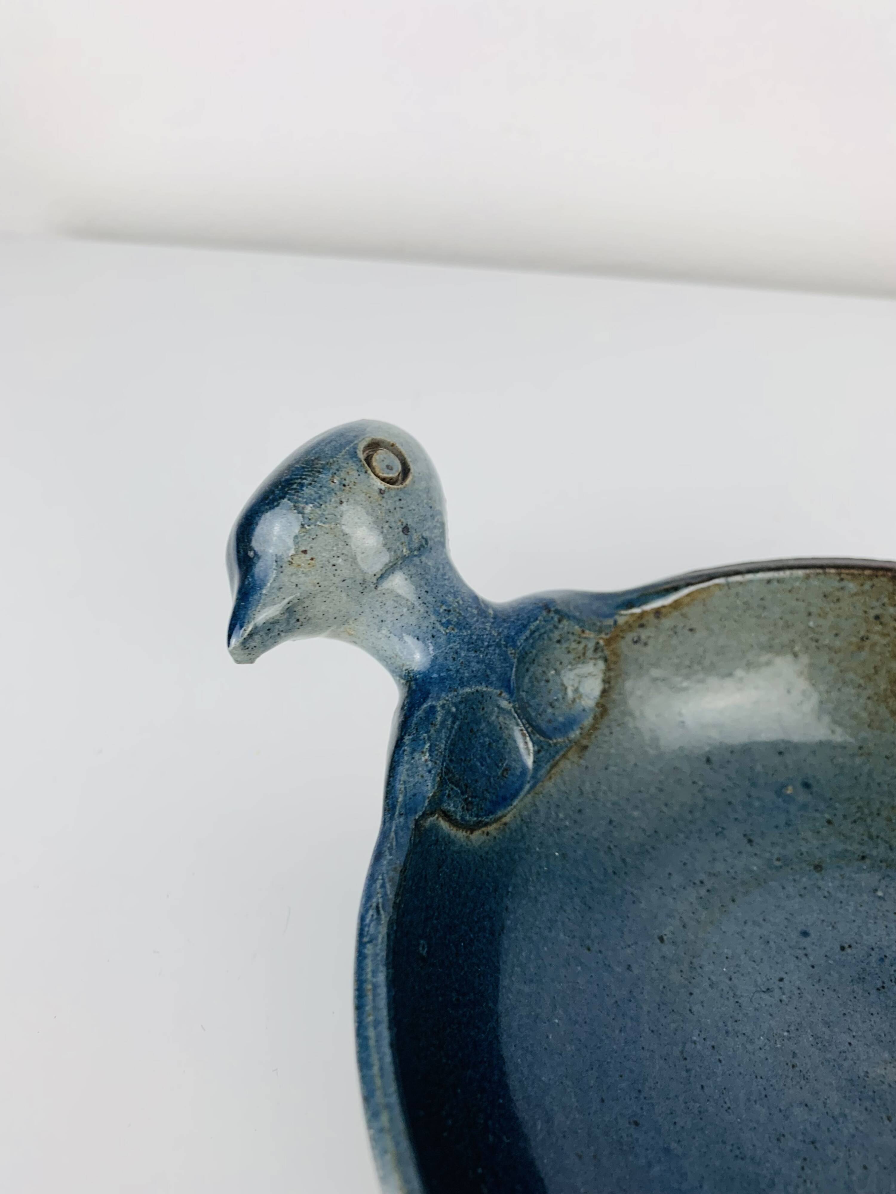 Ceramic bird catchall signed Valérien Taber Vallauris, ashtray.