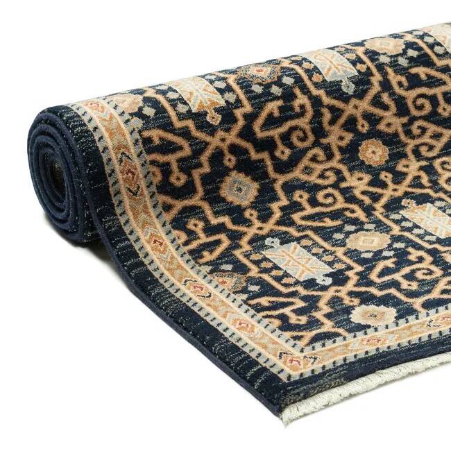 Symmetrical black Persian rug SINA - Wool