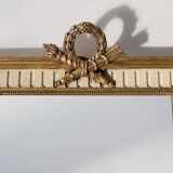 Miroir français de style Louis Philippe avec cadre doré et crème