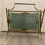 Brass magazine rack, neo-classical style 60