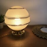 Lampe à poser art déco en verre et support en laiton