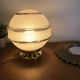 Globe old art deco table lamp in glass and brass support