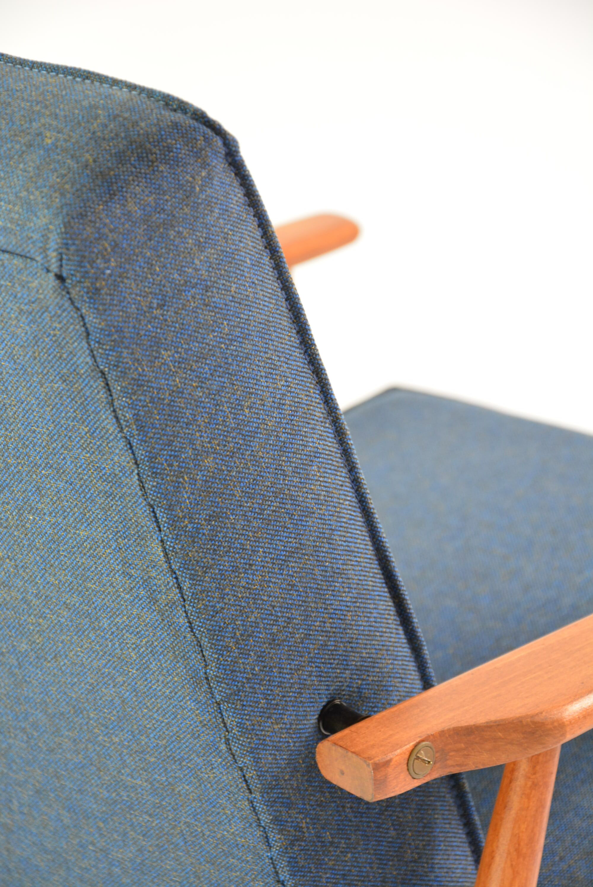 Fauteuil fox bleu chiné