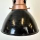 Lampe d'usine industrielle en émail noir avec plateau en fer, italie, 1950s