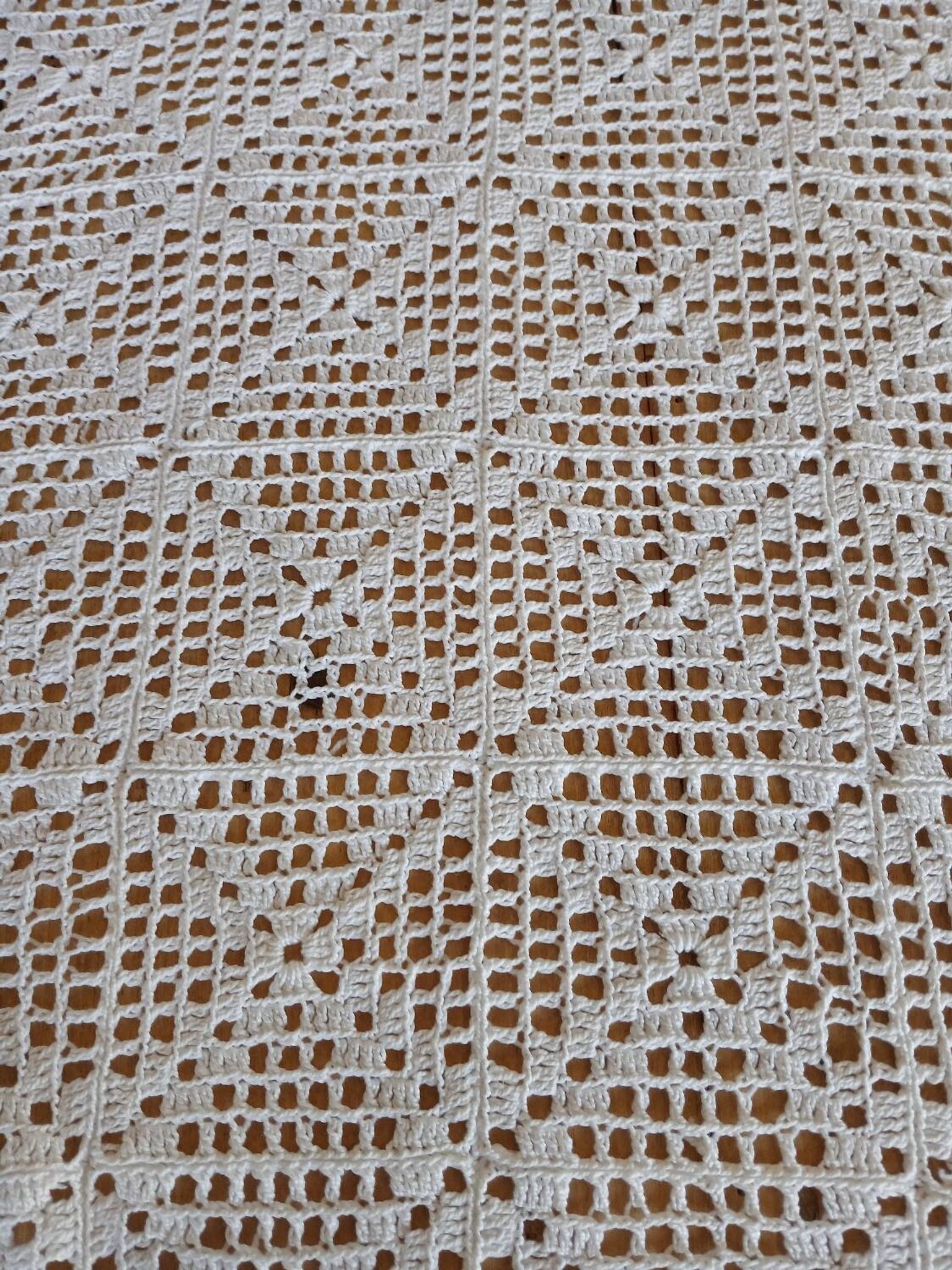 Dessus de lit ancien en crochet fait main