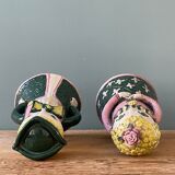 Pair of earthenware sconces signed Borderie - Szekely