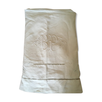 Old white linen sheet B P.