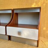 Duo of illuminated bedside tables from the 1970s
