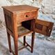 French antique walnut bedside table – 1 drawer and cupboard – 32×42×89 cm