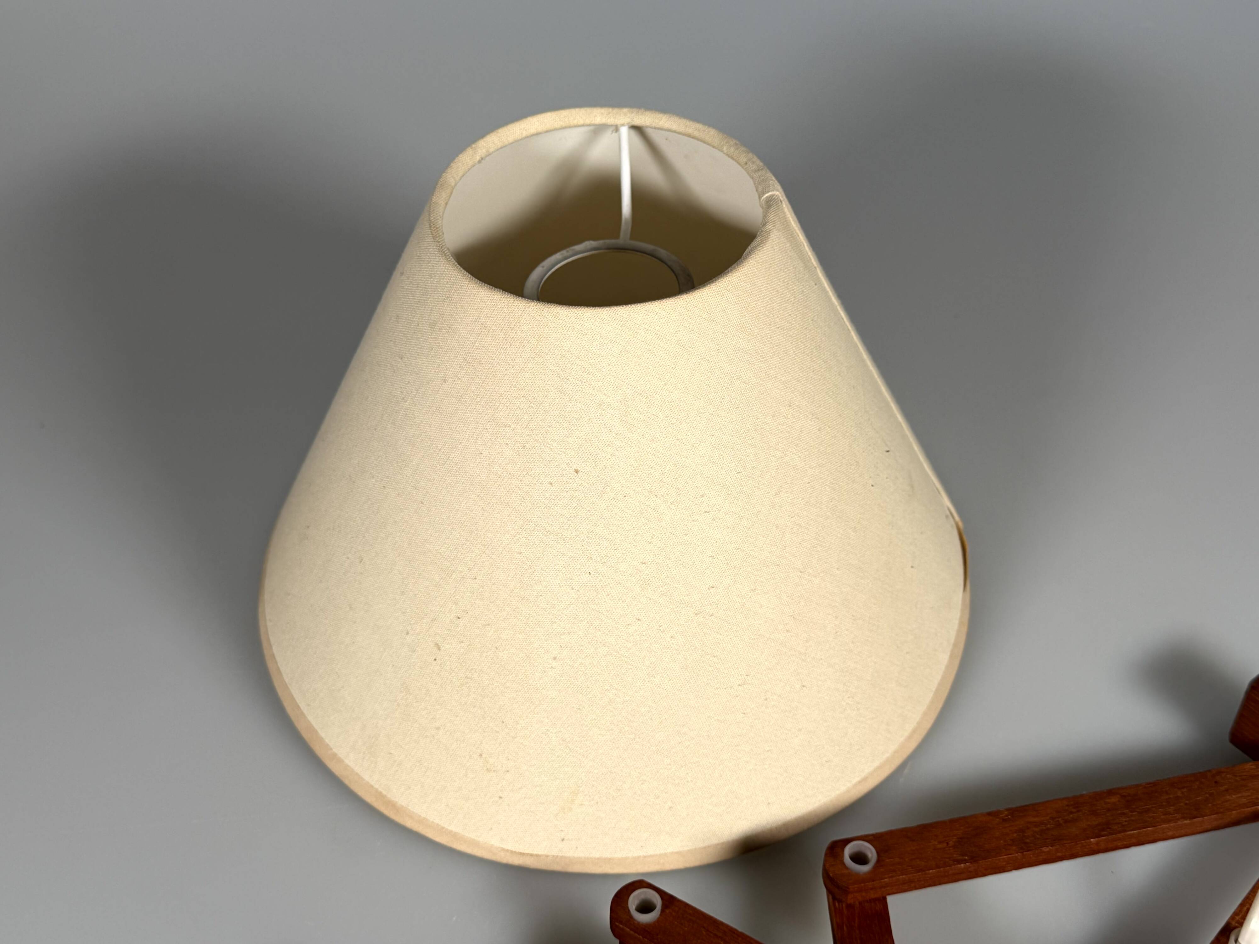 Applique murale des années 1960 1970, lampe ciseaux en teck, Danemark, design danois