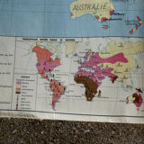 Map world map of the planisphere world MDI 1960