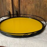 Yellow glass tray 1960 Plastofix