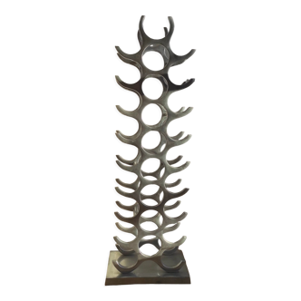 27-slot bottle rack, handcrafted in aluminum