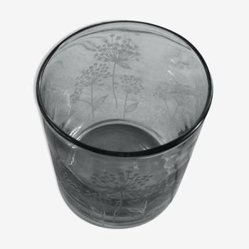 Cover glass jar with floral patterns