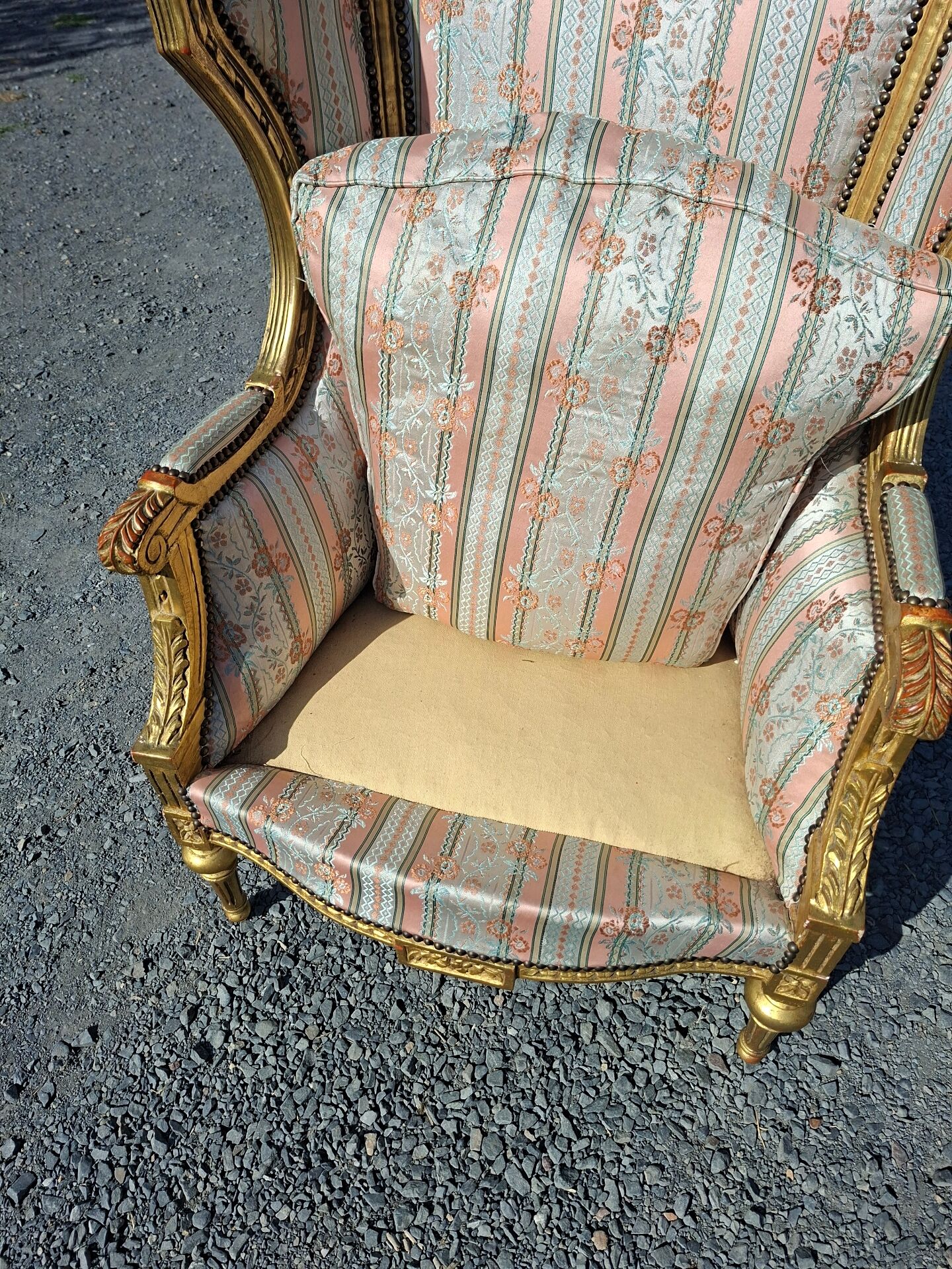 Louis XVI style wingback Bergère armchair