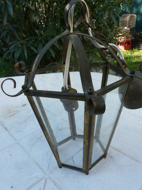 Brass lantern pendant lamp