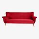 Three-seater velvet canapé in burgundy, Germany 1960s, restored.