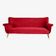 Three-seater velvet canapé in burgundy, Germany 1960s, restored.