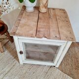 Wooden pantry and white mesh