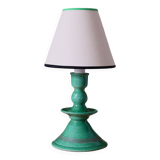 Green ceramic bedside lamp